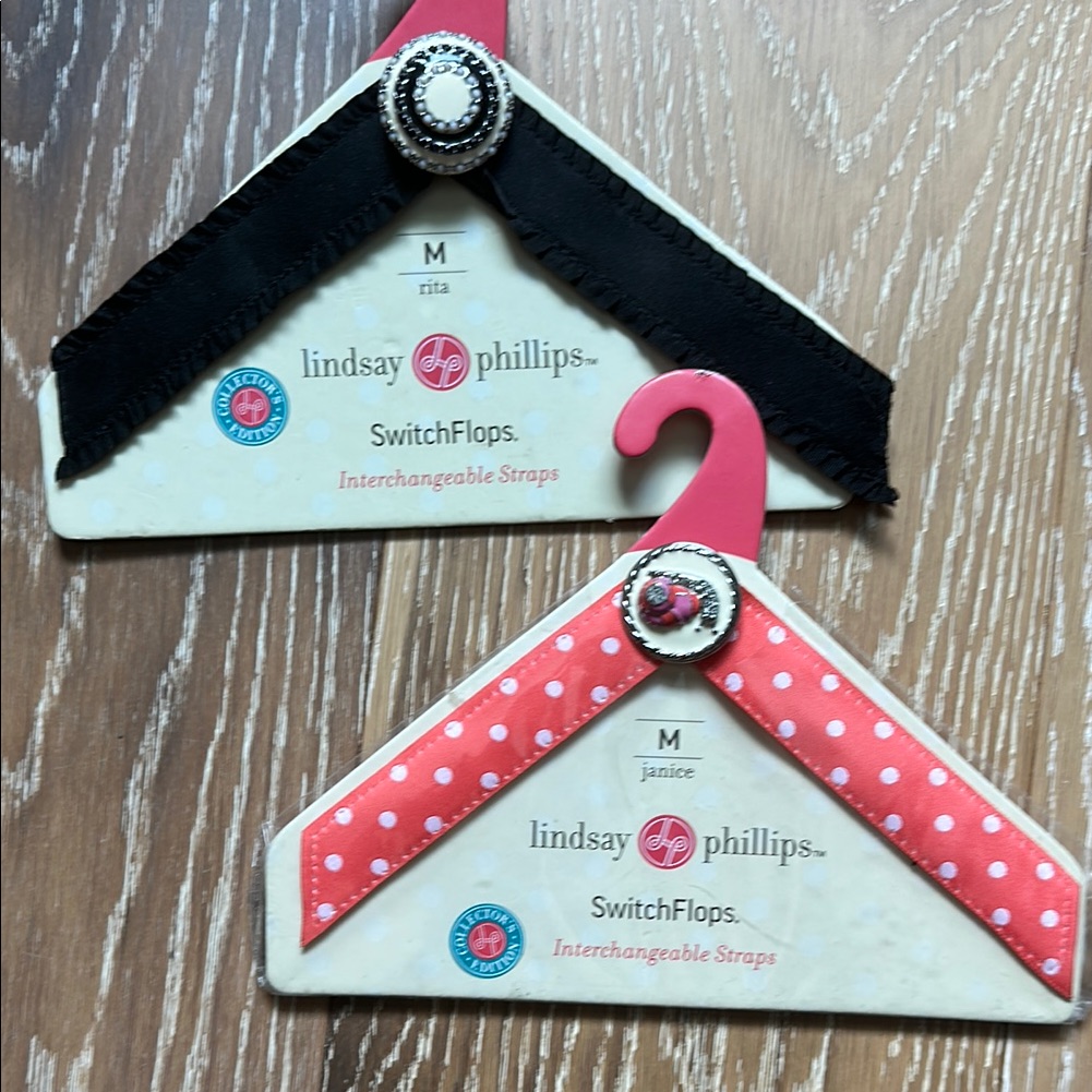 Lindsay Phillips Switchflops Straps - Black, Pink, And Blue